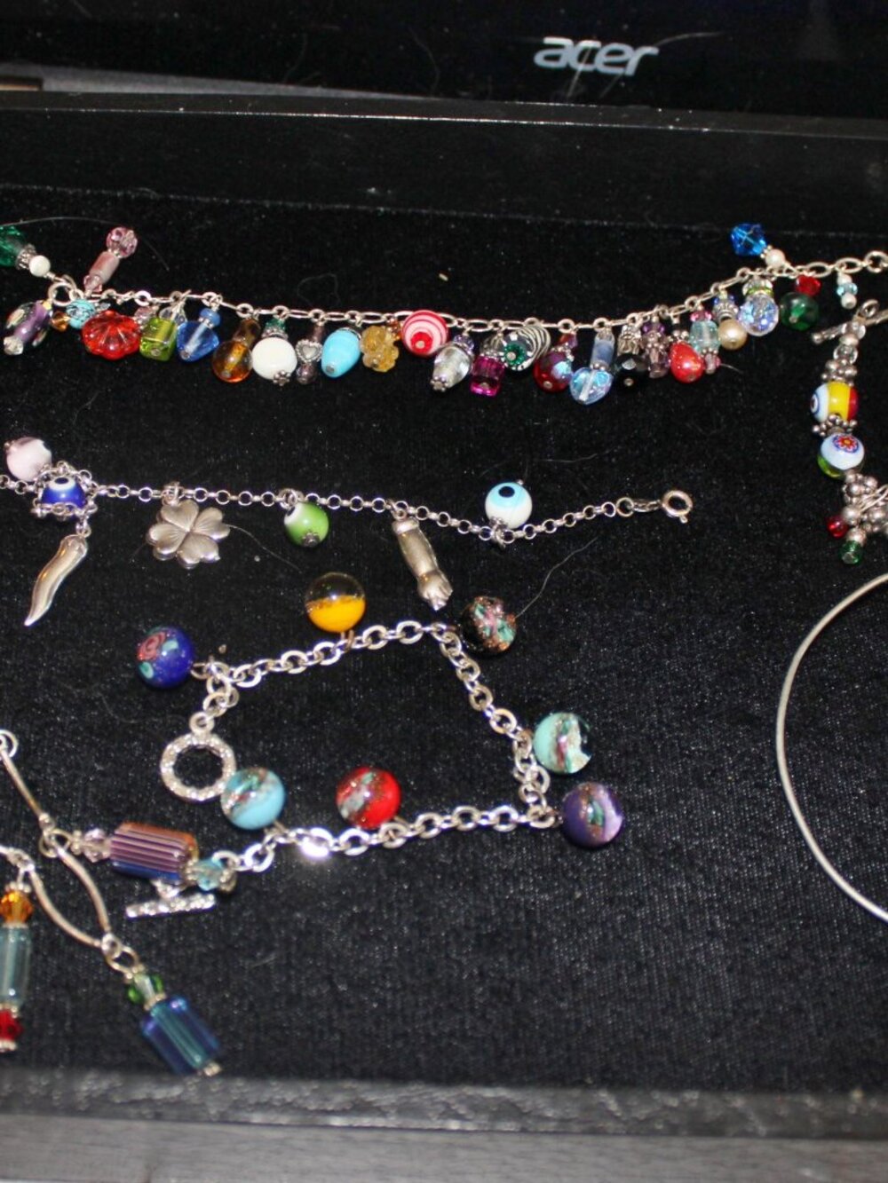 925 Sterling 5 Bracelets (Cha Cha) 1 Necklace 1 Good Luck 106 Grams Lot - Picture 2 of 12